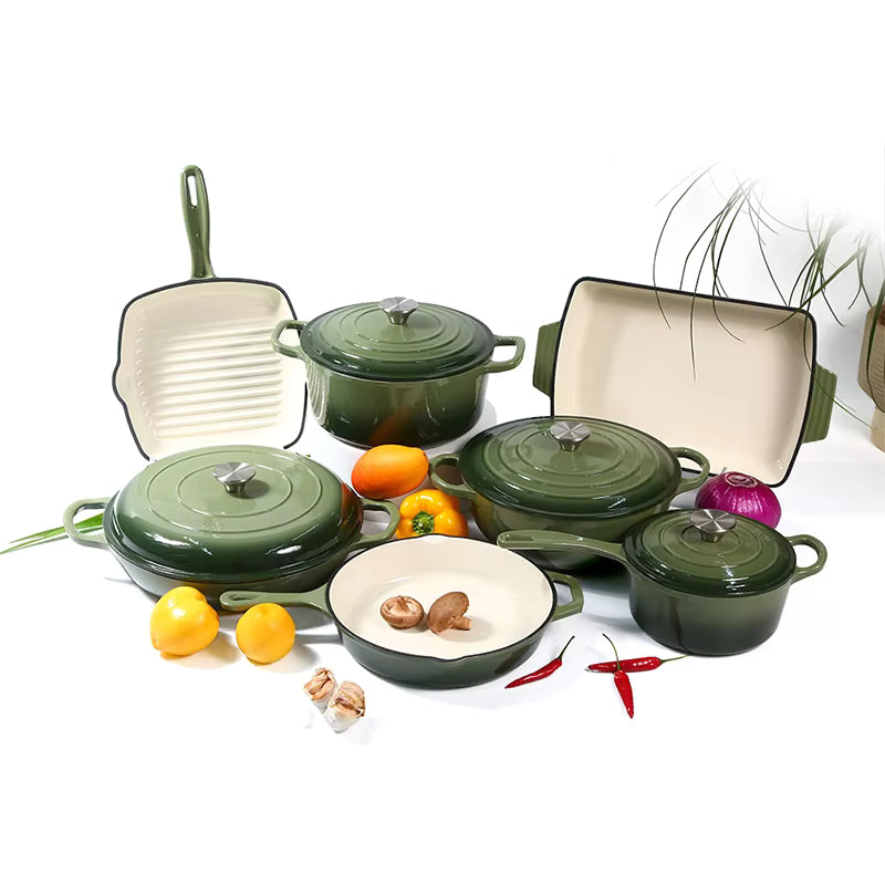 Ekskluzywny zestaw naczyń kuchennych z żeliwa – funkcjonalność i styl klasy premium