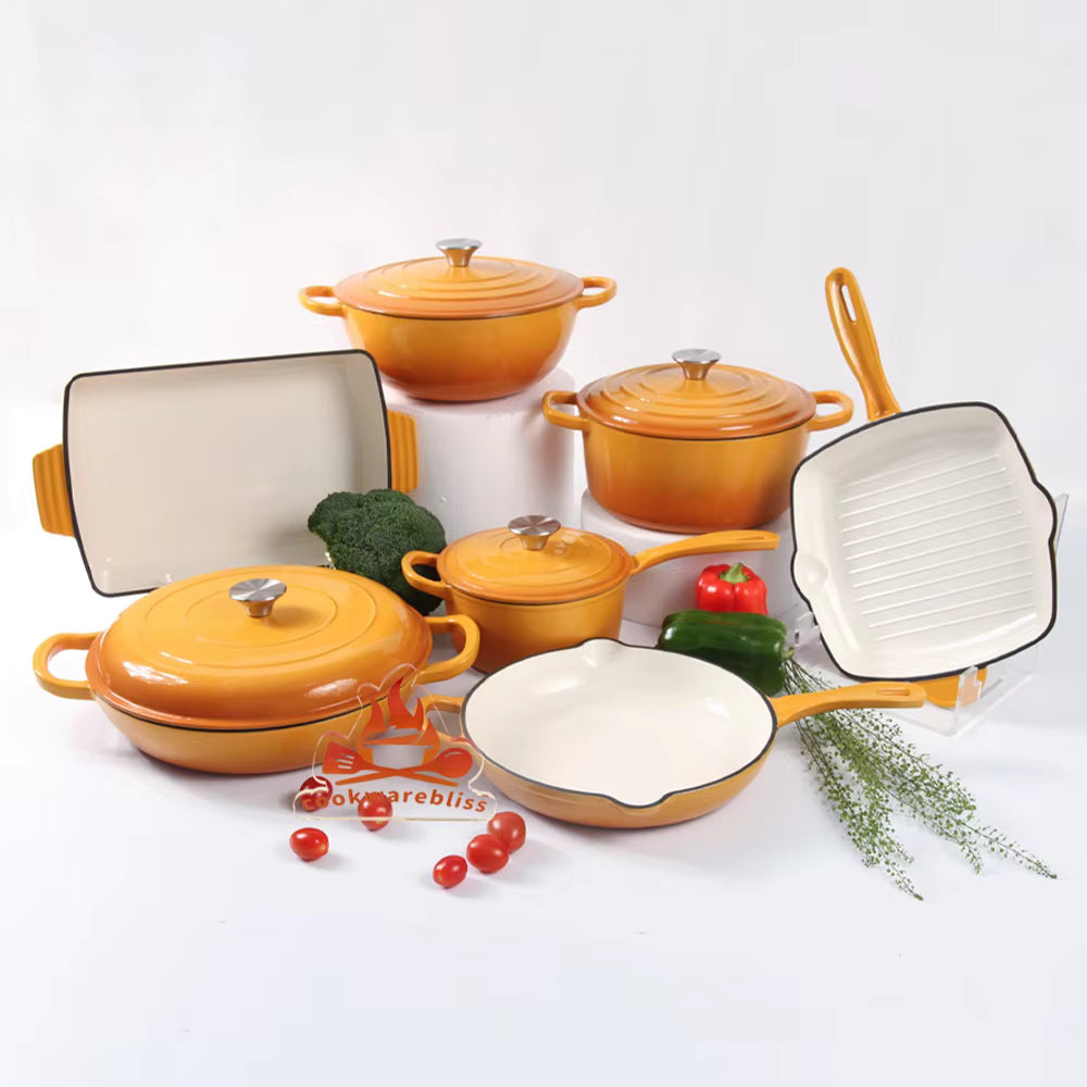 Ekskluzywny zestaw naczyń kuchennych z żeliwa – funkcjonalność i styl klasy premium